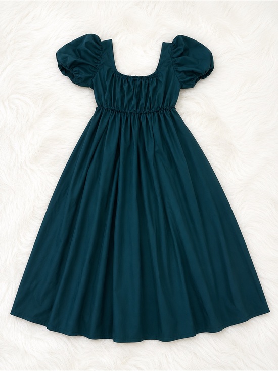 Dresses & Skirts - Emerald Green Puff Sleeve Dress Cottagecore Princess Dress Small
